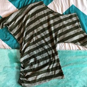 Off the shoulder stripped shirt